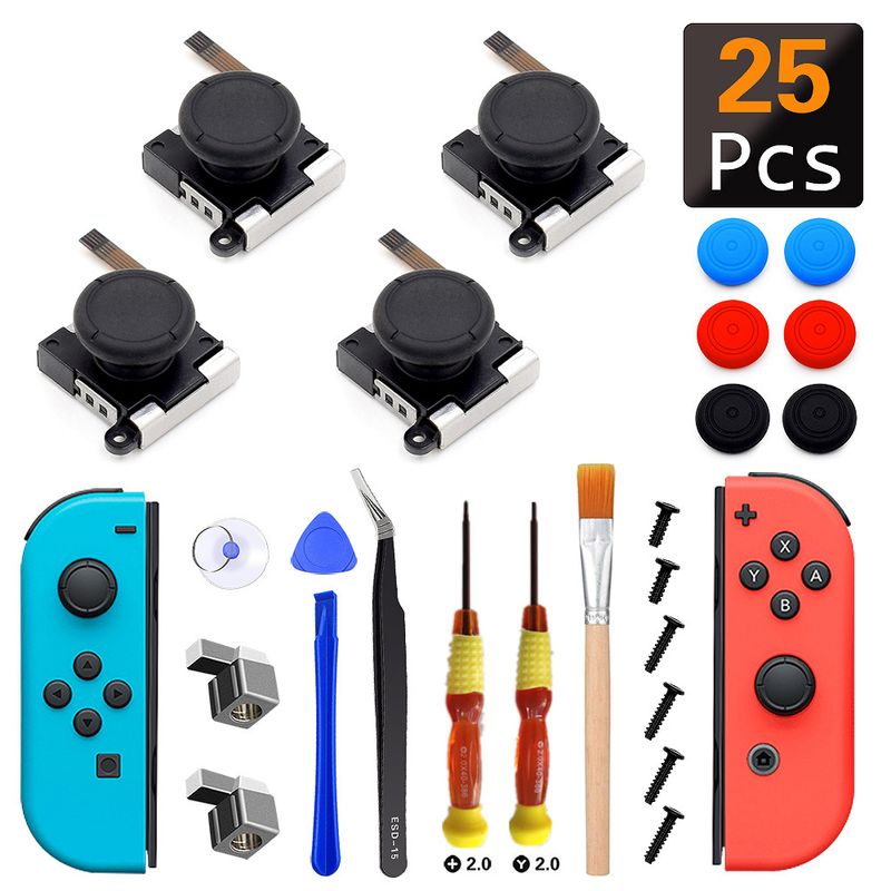 25 v 1 nejprodávanější náhradní díly 3D analogový joystick pro Nintendo Switch NS Joy-pad Joystick kryty náhradní sada ovladačů_voghion.com