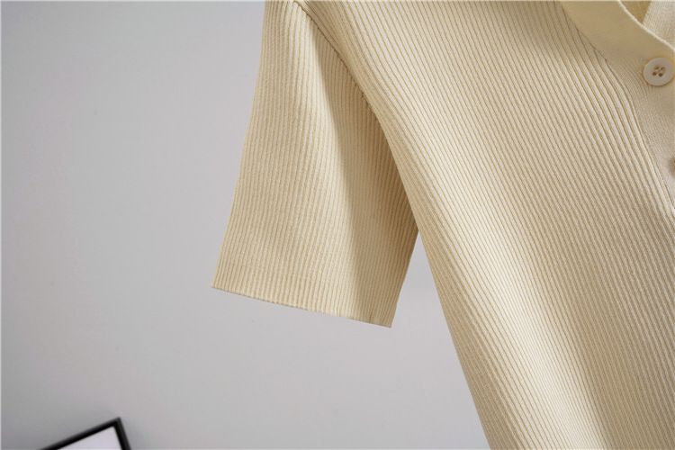 Women's Clothing Temperament Knitted Top Two Piece Suit Wide Leg Pants Suit_voghion.com