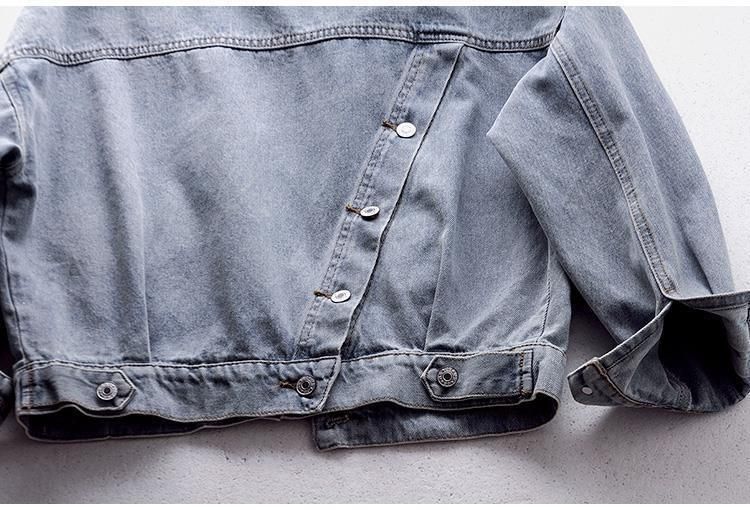 Jeansjacke für Studentinnen im koreanischen Stil, lockerer Kurzmantel, langärmelige Kapuzenjacke, mehrere Taschen, All-Match-Oberteile, Herbst und Winter_voghion.com