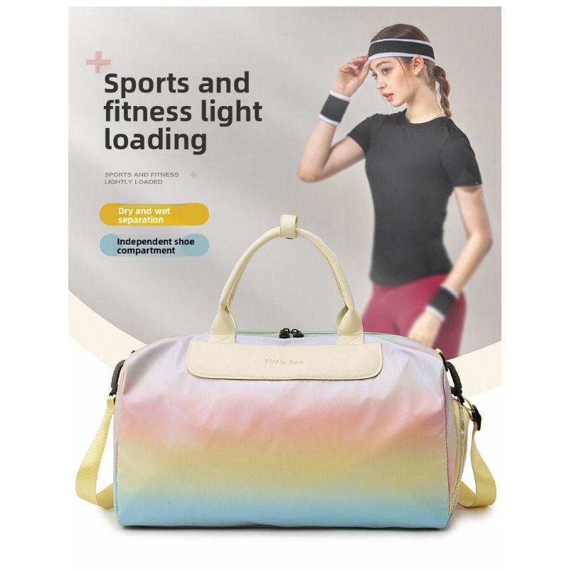 Gradient Color Travel Bag Unisex Lightweight Large Capacity Sports Fitness Bag For Short Trips With Dry And Wet Separation_voghion.com