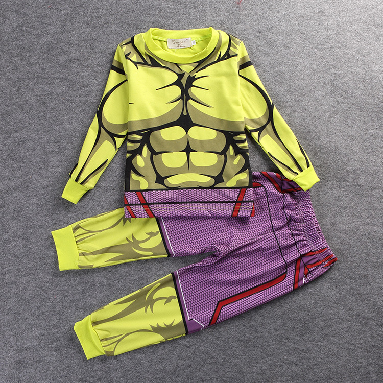 Mother&Kids Instagram Ropa infantil Conjunto de pijama para niño Ropa de estar por casa para niños Conjunto de 2 piezas Cartoon Spider-Man Steel_voghion.com