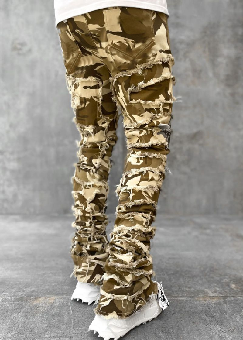 nuovi pantaloni dritti in denim elasticizzato con toppe della moda di strada europea e americana da uomo_voghion.com