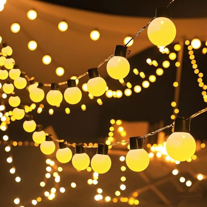 LED Bulb Outdoor Camping Canopy Solar String Wedding Night Market Stall Decoration Atmosphere Lights_voghion.com