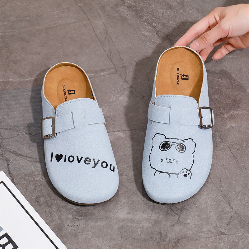 Baotou Half Slippers Women's Outdoor 2025 Summer New Casual One Step Lazy Thin Bottom White Shoes XT178_voghion.com