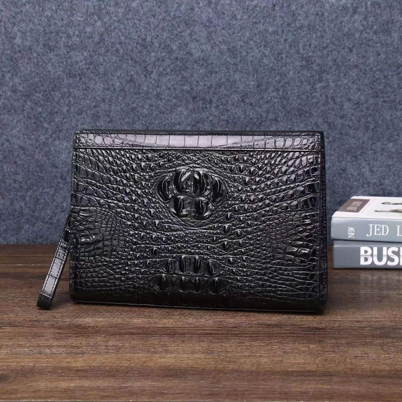 Nuova borsa da uomo in stile coccodrillo, versatile, modello portafoglio lungo, 2025_voghion.com