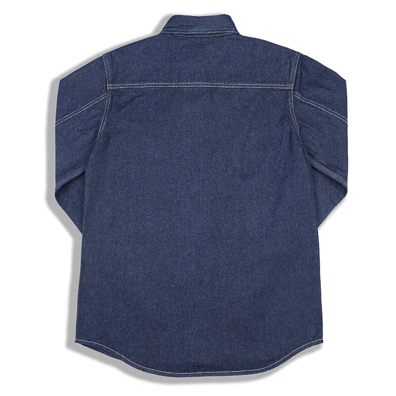 İlkbahar Sonbahar Kargo Gömlek Erkekler Uzun Kollu Çizgili Batı denim gömlek Safari Tarzı Askeri Erkek Gömlek Çok cepler Erkekler Tops_voghion.com