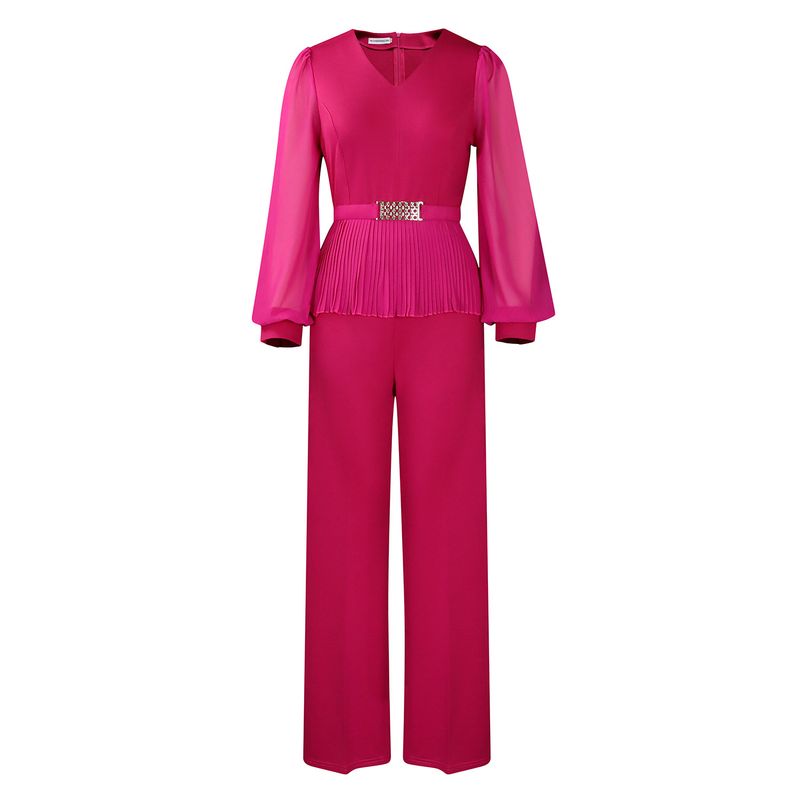Ropa de mujer Nueva moda tradicional Tongle Top de manga larga Pantalones de pierna ancha Traje de dos piezas_voghion.com