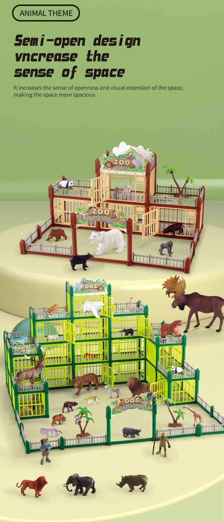 Mother & Kids DIY Dinosaur Park Playset With Realistic Animal Figures & Battle Arena – Educational STEM Toy For Kids Ages 4-6, Creative Building Fun_voghion.com