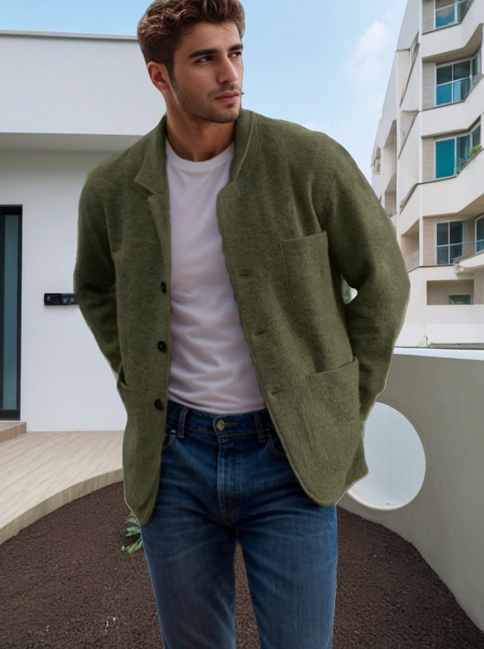 Spring and Autumn Men's Youth Solid Color Trendy Jacket, Outcoat, Casual Coat_voghion.com