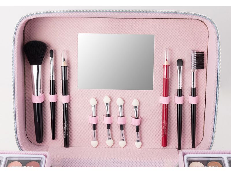 Set Kombination Geschenkbox Kosmetik Lippenstift Lidschatten Lippenfarbe Rouge Multifunktionales Make-up-Tablett Auf Lager_voghion.com