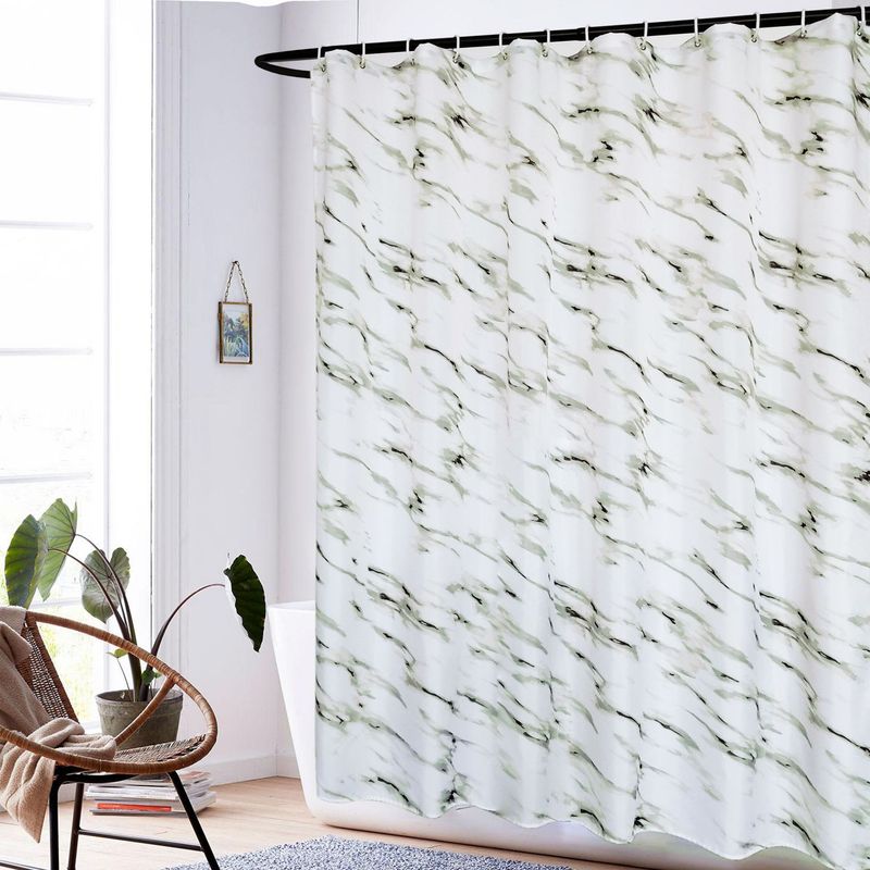 Home Garden Waterproof And Impermeable Printed Shower Curtain Polyester Punch Free Shower Curtain Spot_voghion.com