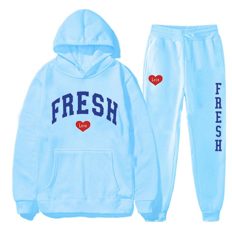 mode bedrukte herfst en winter fleece warme hoodie, casual sport dames set_voghion.com