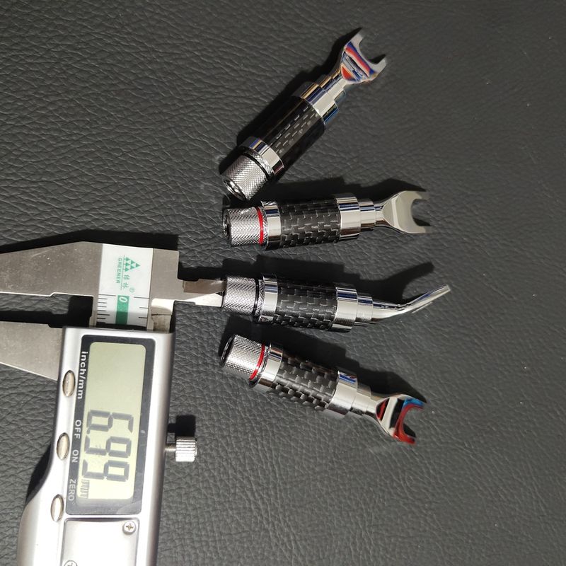 Neu Werbeartikel Japanischen original Furutech rhodiniert carbon fiber nicht-magnetische HiFi lautsprecher kabel adapter Y spaten_voghion.com