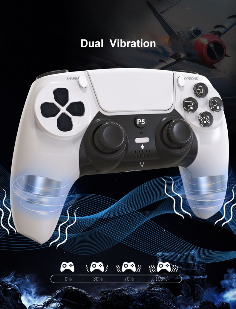 Manette de jeu sans fil Bluetooth PS5, détection de mouvement à six axes, vibration et lumière, pour console Steam P5_voghion.com