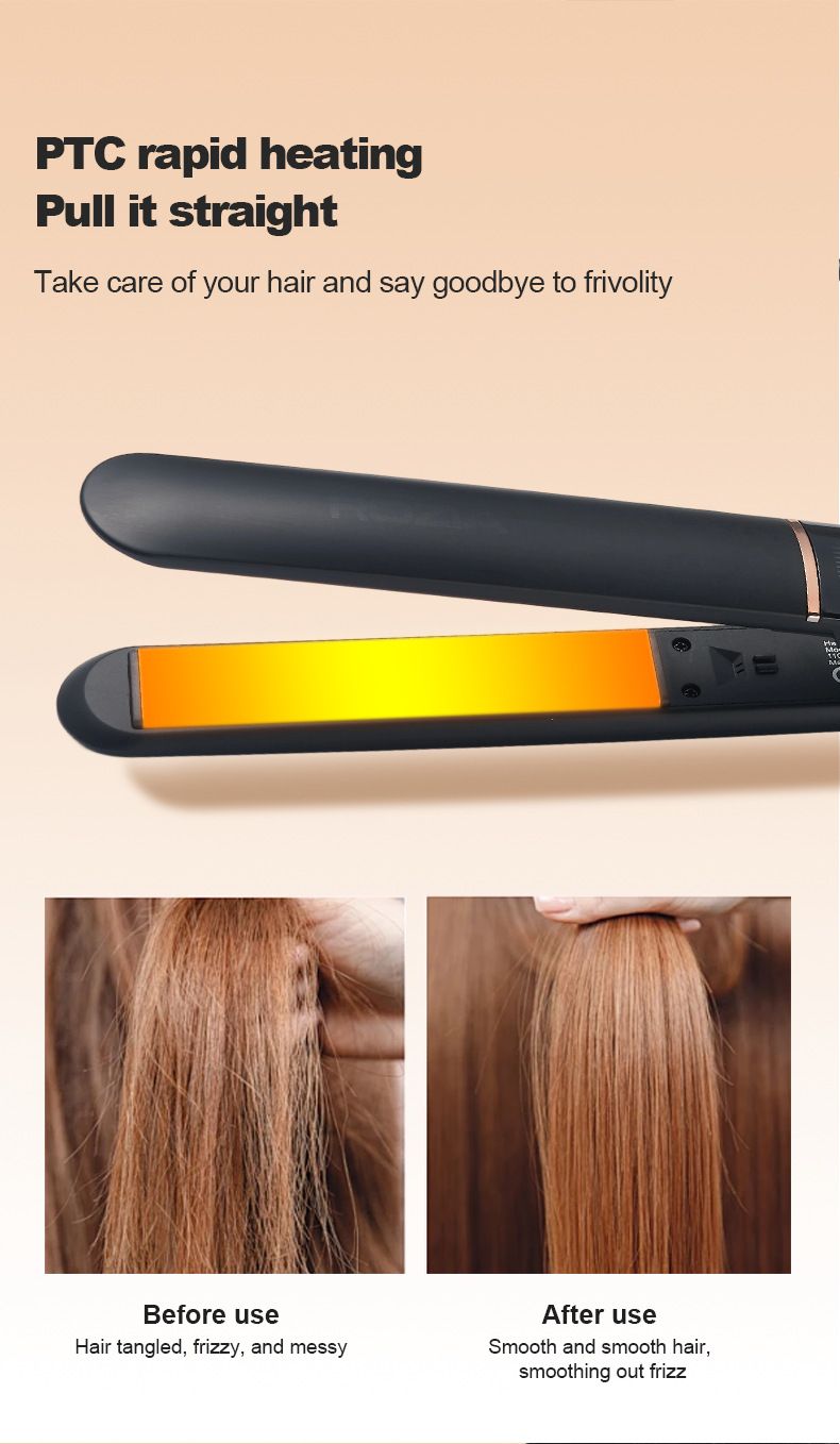 Neues Modell, flacher Haarglätter, nicht schädigendes 2-in-1-Glätt- und Lockeneisen mit doppeltem Verwendungszweck_voghion.com