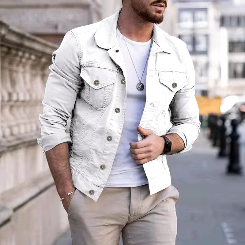 Men's 2023 Spring and Autumn Fashion Casual Slim Fit Coat Multi Pocket Button Smooth Plate Workwear Jacket_voghion.com