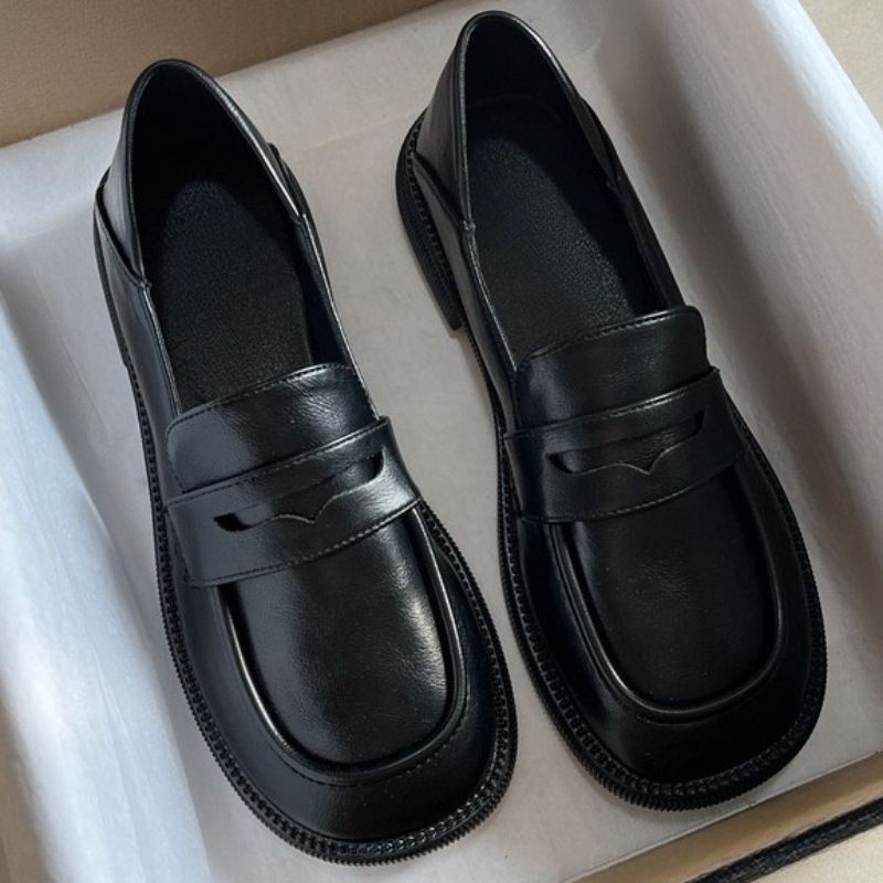 Echtes weiches britisches kleines Leder für Frauen, 2025 neue Stil faule Menschen, One Foot Stepping Le Fu Schuhe, modische koreanische_voghion.com