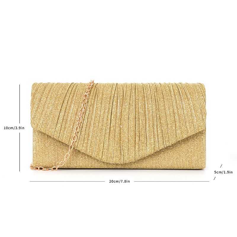 2024 neue Handtasche Plissee Gestreifte Abdeckung Kopf Glitter Abendkleid Party frauen Tasche_voghion.com