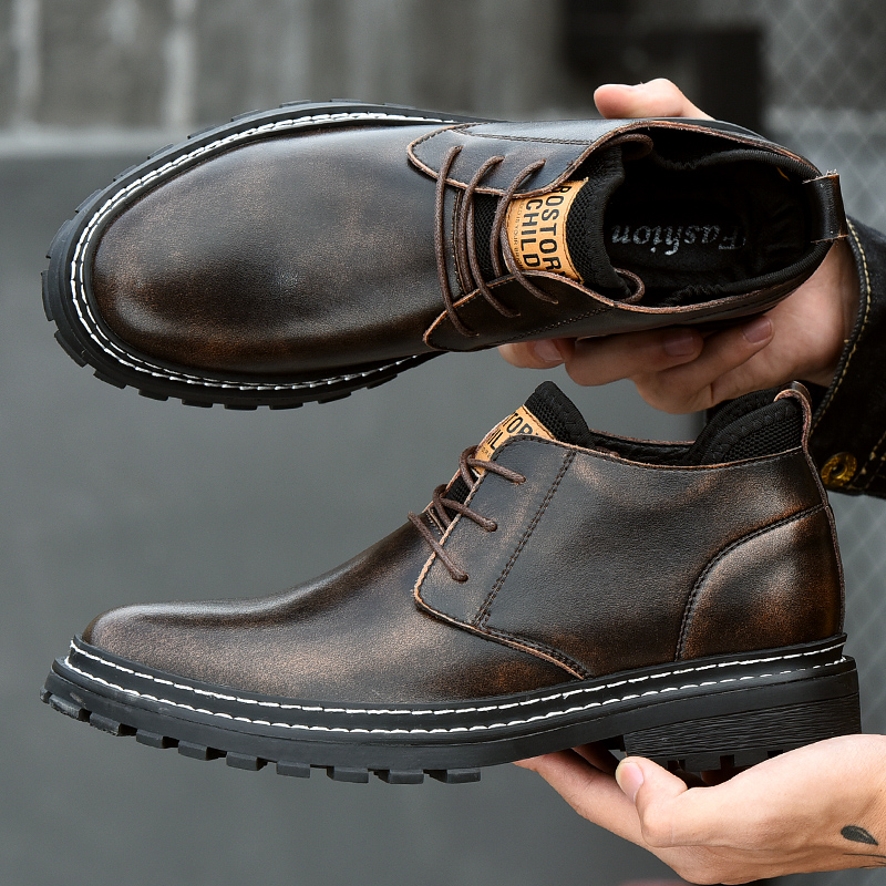 Män Läder Casual Martin-stövlar Lättviktsskor för män löparskor_voghion.com