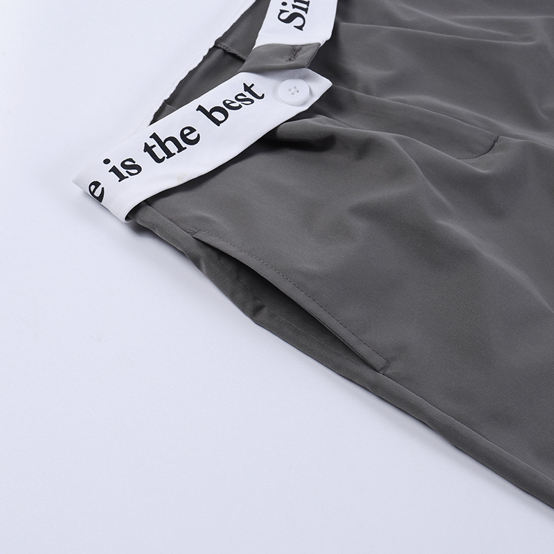 Women's Fashionable Casual Versatile Commuting Solid Color Trousers High Waist Straight Printed Contrast Color Trousers For Women_voghion.com