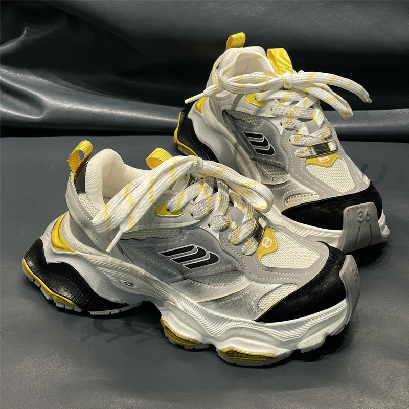 Autunno/Inverno 2023 Nuovo Spessa Suola Parigi Cargo Dad Liu Haoran Stesso Stile Walking Show Elevated Sport Scarpe da Donna_voghion.com