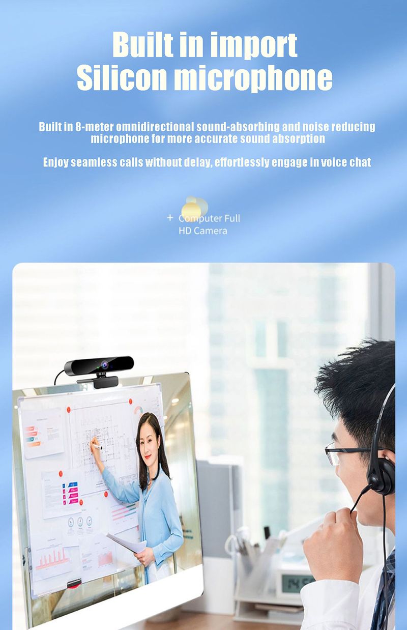4K USB Webcams With Microphone Autofocus 2K Camera For PC Computer Laptop Live Streaming 1080P Webcam For Video Calling_voghion.com