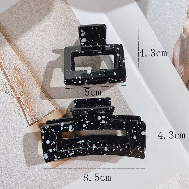 Koreanischer All-Match-Blogger-Stil, kalter Stil, schwarz-weiße Tintenspritzer-Haarspange, geometrische Textur, Temperament, Hai-Haarspange für Frauen_voghion.com