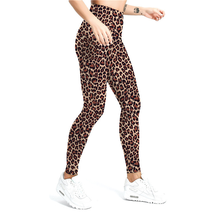 Leggings a nove punti da allenamento per yoga a vita alta in seta di latte stampata da donna_voghion.com