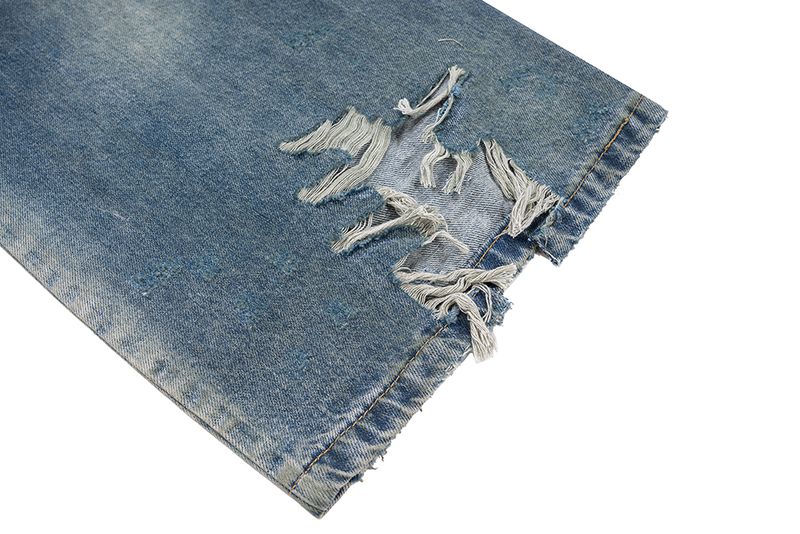 Ausgefranste, Beschädigte Loch-Baggy-Jeans Mit Weitem Bein Für Männer Und Frauen, Streetwear, Lässige Ropa Hombre-Denim-Hose, Übergroße Cargohose_voghion.com