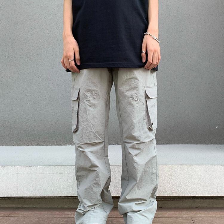 2024 New American Style Casual Cargo Functional Loose Straight Ski Wide Leg Paratrooper Pants Trendy Brand_voghion.com