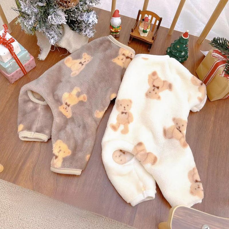 Haustierkleidung für Hunde und Katzen, Herbst und Winter, doppelseitiger Samt, warme Heimkleidung für vierbeinige Hunde, Teddybär, kleine und mittelgroße Hundekleidung_voghion.com