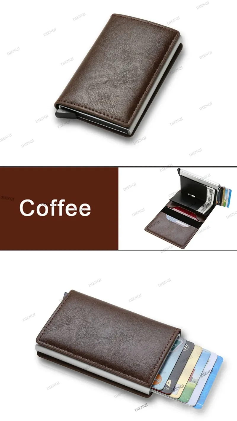 Porte-cartes de crédit en fibre de carbone, étui portefeuille minimaliste intelligent Rfid, pince à billets, porte-cartes mince pour hommes et femmes, étui pour carte de crédit bancaire_voghion.com