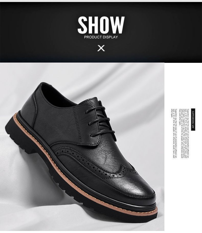 Scarpe da uomo in pelle brogue, per uomo, primaverili, formali, casual, in pelle, stile britannico, retrò, sneakers_voghion.com