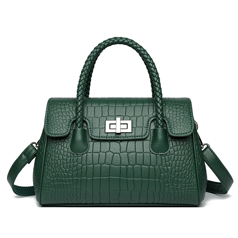 Borsa a tracolla in pelle morbida ed elegante, con tracolla intrecciata, per donne, 2025, nuova, alla moda, per mamme di mezza età_voghion.com