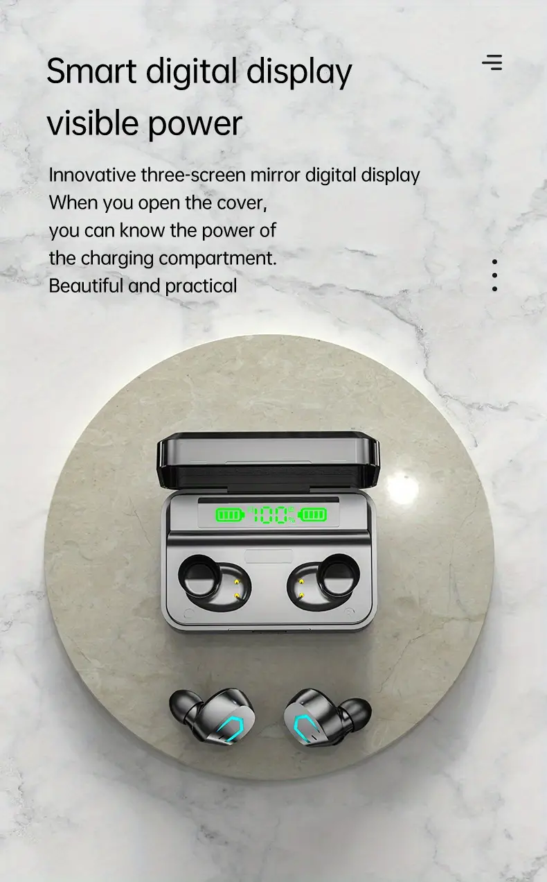 TWS Wireless ear Earbuds Waterproof Headset Battery Display Earphone Power Supply Box Earpiece Stereo Headphone For For Iphone Phone Headphones_voghion.com