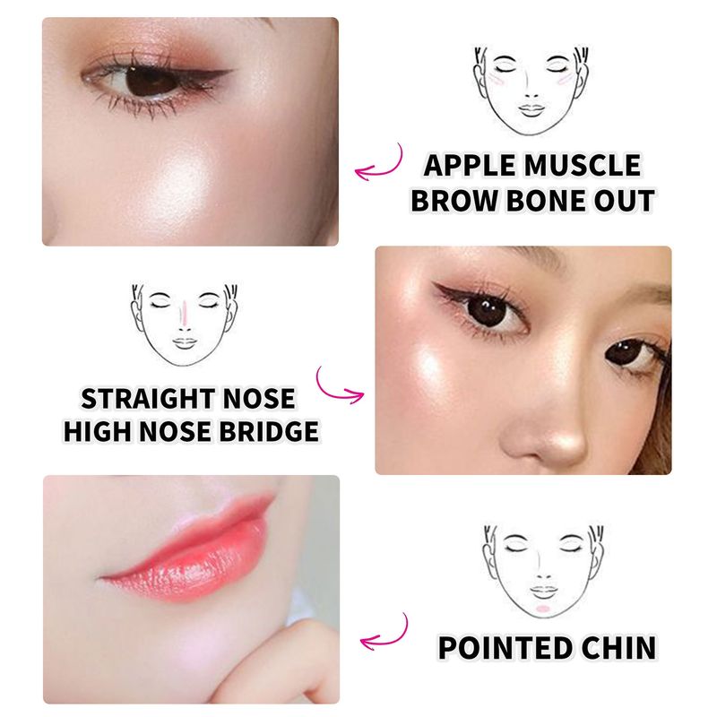 Bronzers & Highlighters Single Color Blush Rouge Highlight Powder Naturally Brightens Glitter Pearlescent Three Dimensional Powder New Product_voghion.com