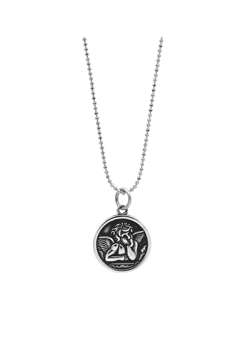 LDR9129 Srebrna ogrlica z angelom mislecem 925_voghion.com