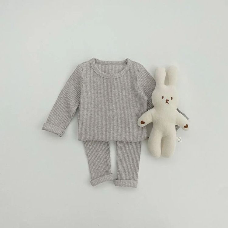 Calças de outono para bebê, roupas de casa para meninos, conjunto canelado para meninas, roupa íntima de fenda para bebê, base, roupas infantis_voghion.com