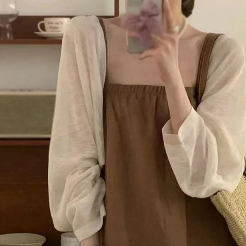 hot selling Women's Summer Korean Version Casual Fashion Gentle Versatile Knitted Long Sleeves Sun Protection Cardigan Tops_voghion.com