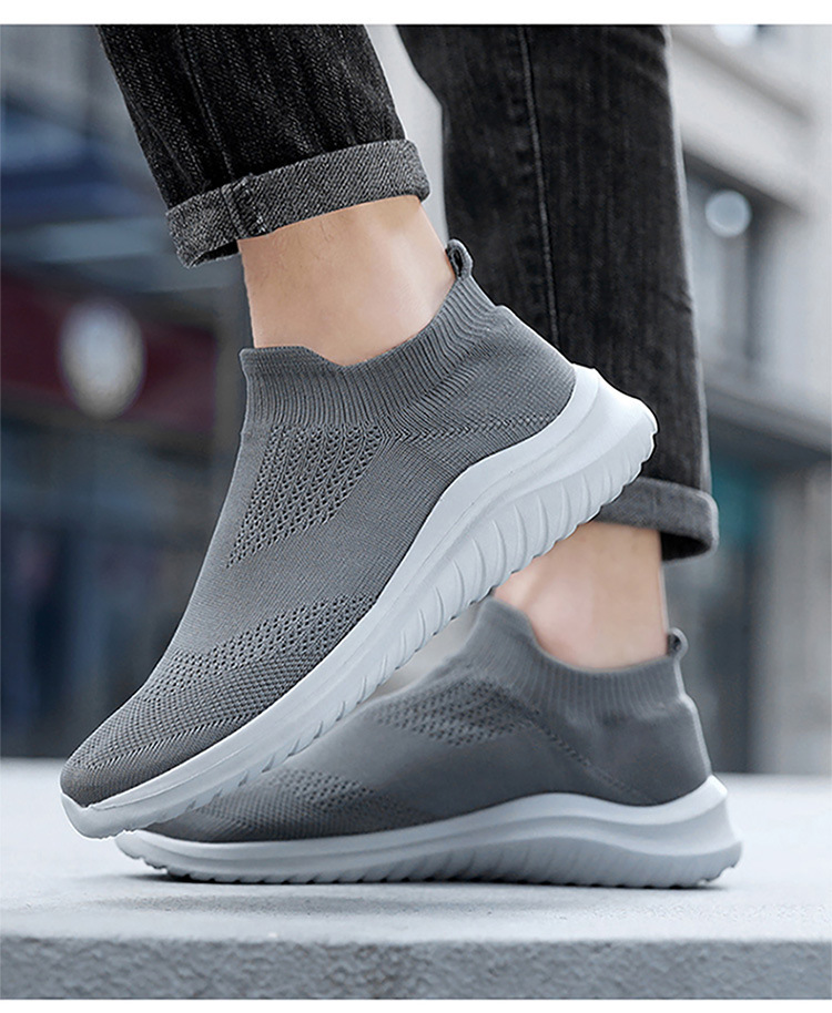 Sneakers slip-on da uomo in maglia - Scarpe casual in rete traspirante per piedi larghi (design leggero e unisex)_voghion.com