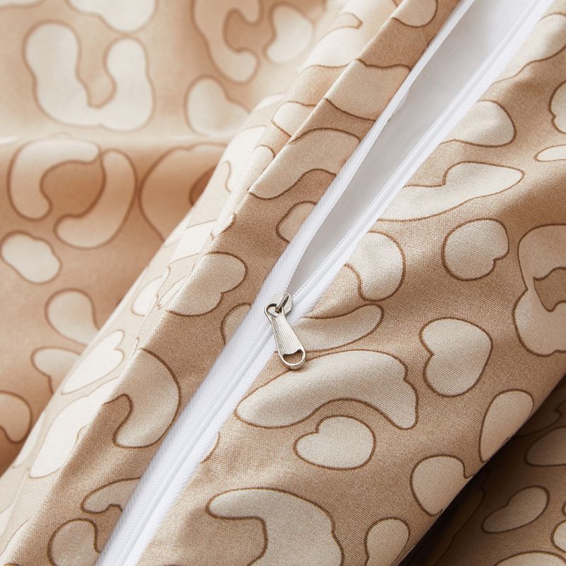 Set copripiumino con stampa leopardata, reversibile, color cachi e oro (ultra morbido e ipoallergenico, stile safari chic di alta qualità, arredamento per la casa audace ed elegante)_voghion.com