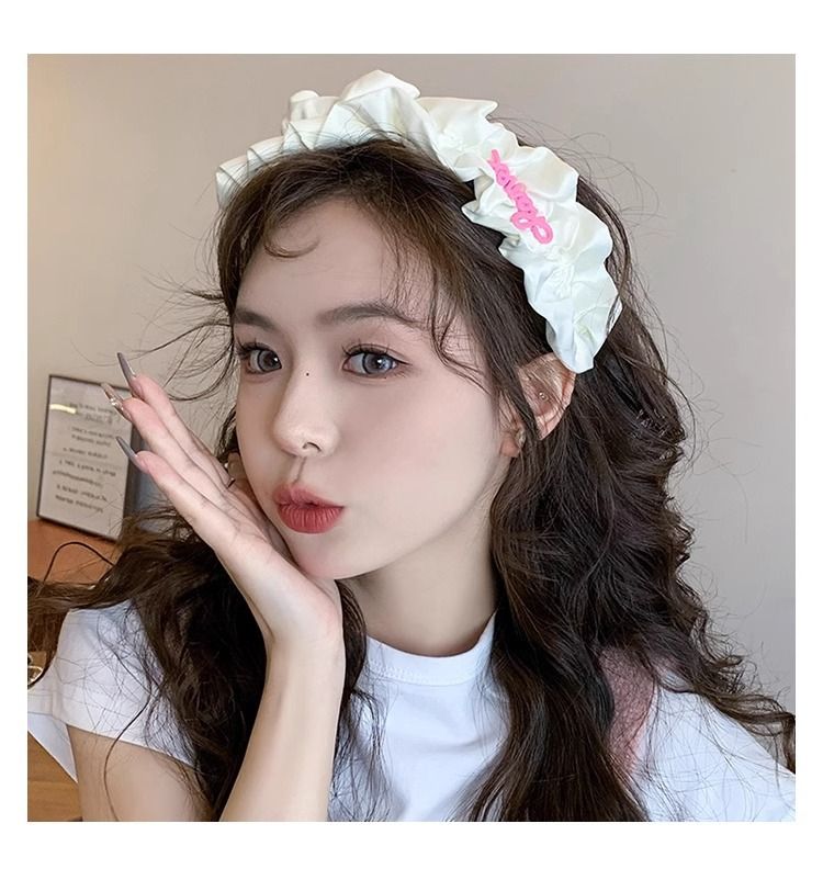 Faixa de cabeça plissada com borda larga, faixa de cabeça para lavagem facial feminina, faixa de cabeça premium sensível à pressão, pacote de cabeça alta_voghion.com