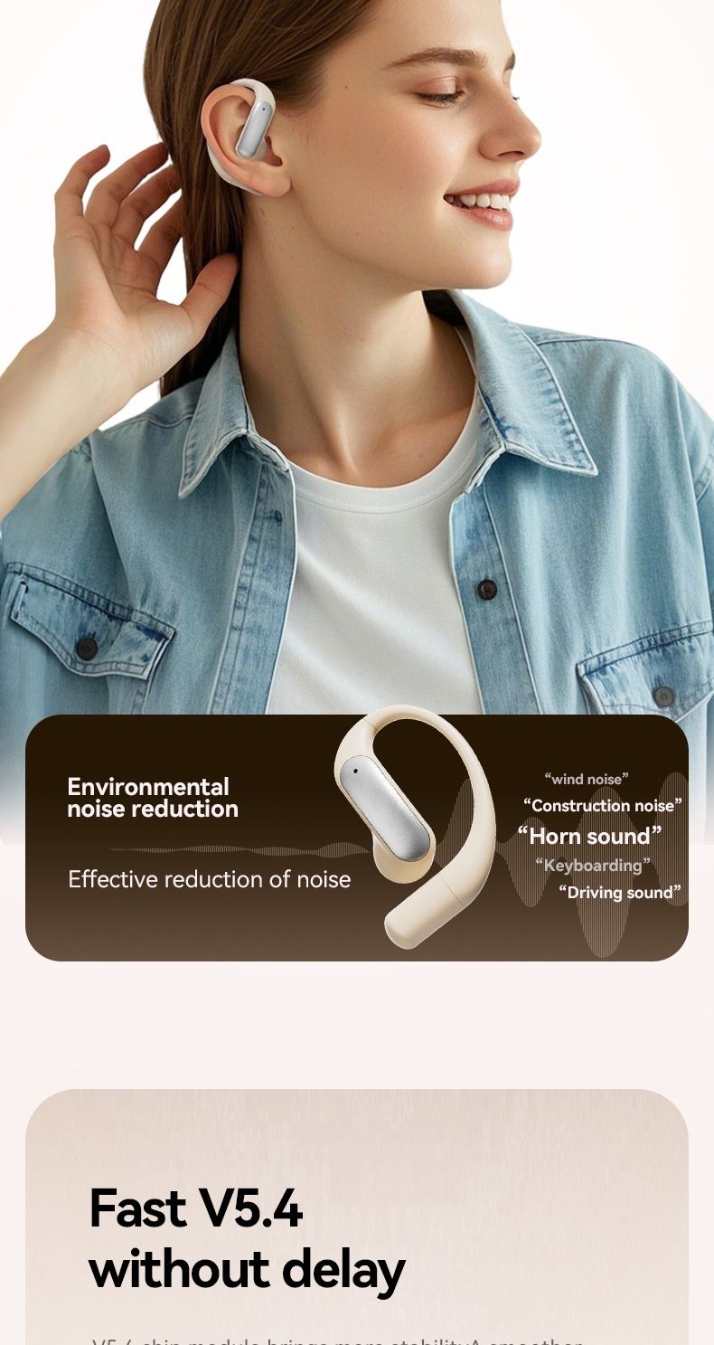 NeoGear M122 Noise Cancelling Long Battery Life Cross-Border 2025 New AI Translation Over-Ear Bluetooth Earbuds_voghion.com