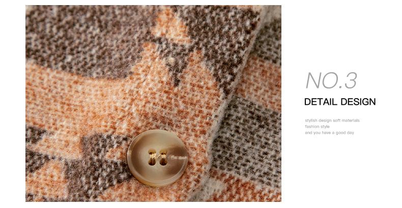 Giacca abbottonata stampata con risvolto, manica lunga, stile nuovo autunnale, con design personalizzato, per donna_voghion.com