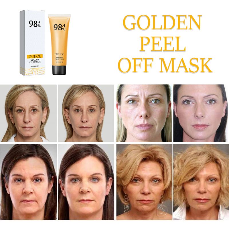 OUHOE zlatna piling maska dubinski čisti kožu od mitesera, prištića, osjetljivih pora i zateže kožu_voghion.com