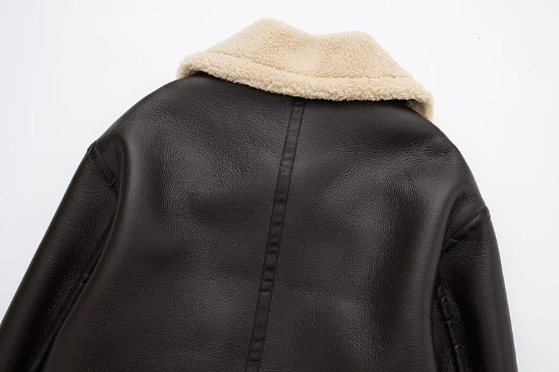 2022 Winter New Coat Women Double Sided Short Jacket Vintage Long Sleeve Fleece Warm Outerwear Female Fashion Streetwear_voghion.com