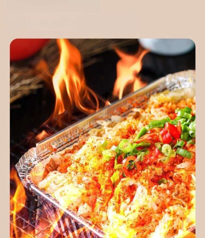 Blechdose, rechteckig, Einweg-Mahlzeitenverpackung, Grillbacken, stark auslaufsicher, unzerbrechlich, Aluminiumfolienbox, verdickt_voghion.com