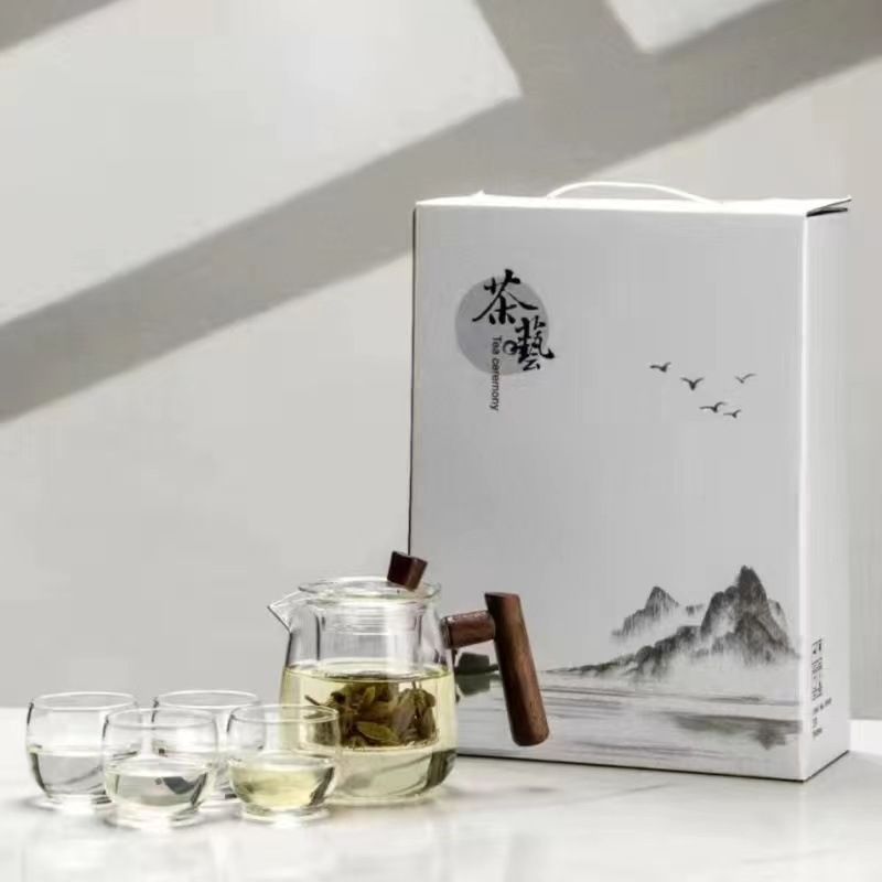 Wooden Handle Glass Teapot Single Pot Tea Water Separation Thickened High Temperature Resistant Heating Teapot Tea Set_voghion.com