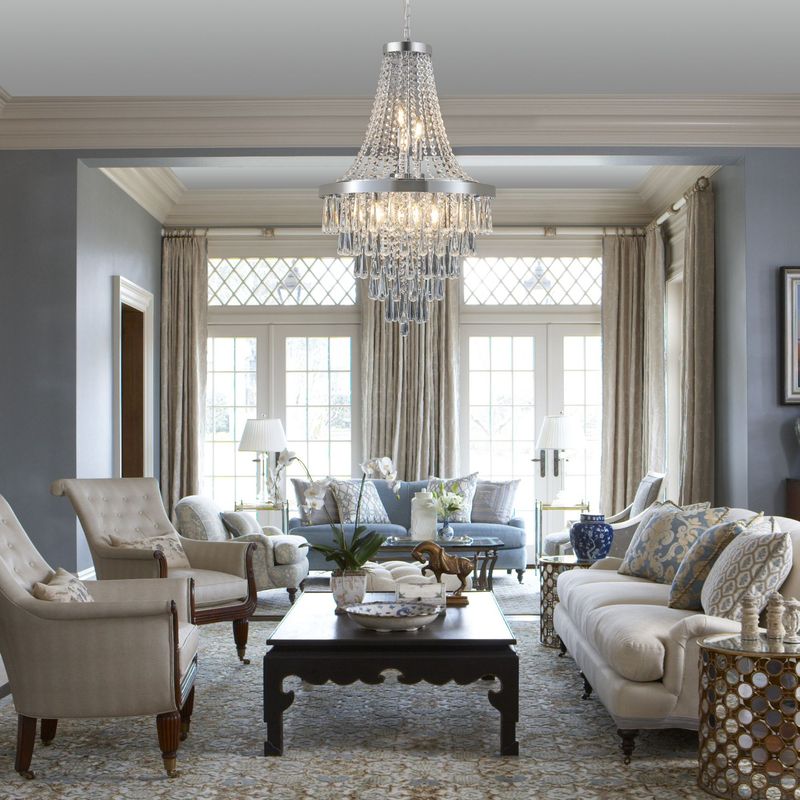 Chromium Color Crystal Chandeliers,Large Contemporary Luxury Ceiling Lighting(Bulb Not Included)_voghion.com