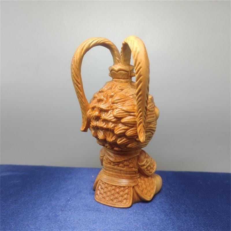 Thuja Handheld Piece Creative Solid Wood Carving Craft Fighting Buddha Car Ornament Monkey King Sun Wukong_voghion.com